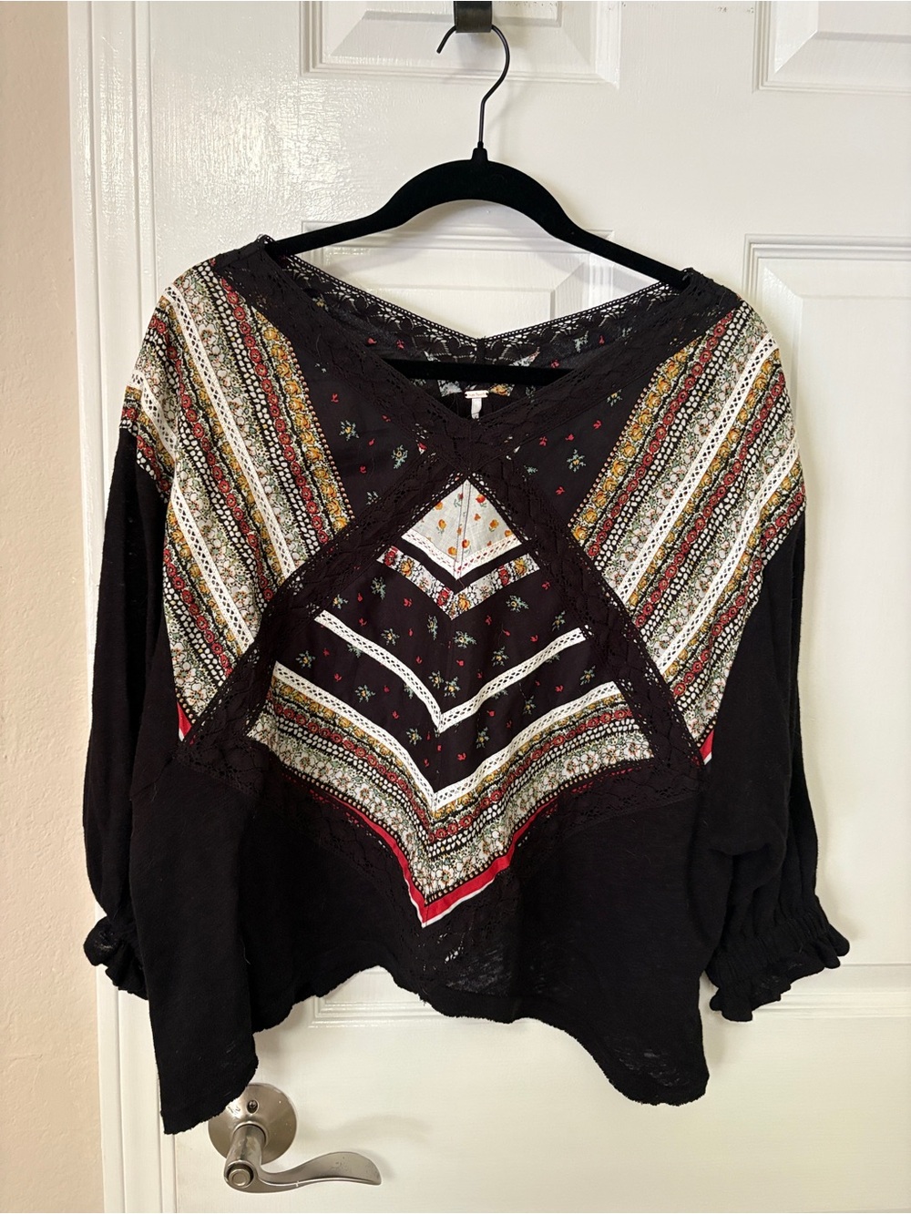 Free People Prairie Days Embroidered V-Neck Women's Top